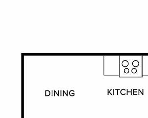 Three bedroom floor plan